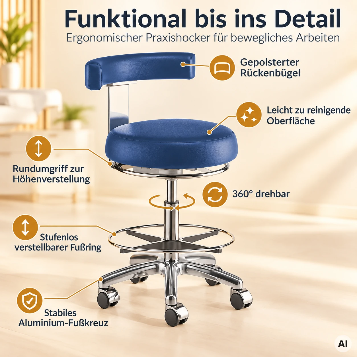 Dentist 4 - Rückenschonender Praxishocker