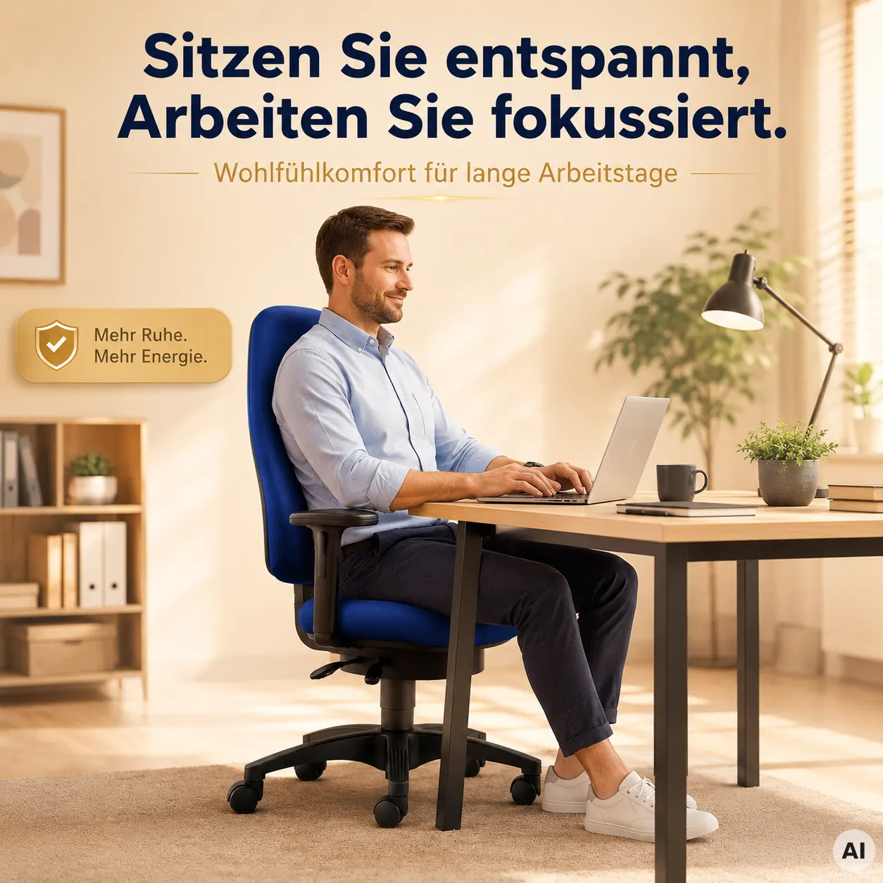 Druckentlastender Bürostuhl Mann